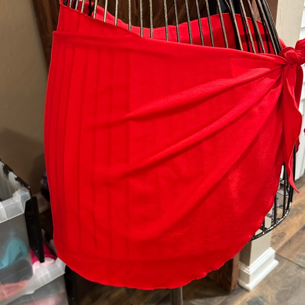 Vibrant Red Wrap Sarong 40”.